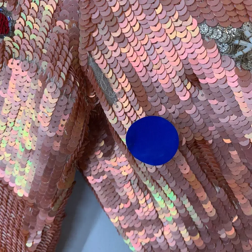 Needle & Thread Tapestry Motif Mini Dress US 6 Rose Gold Sequin Cocktail - Picture 15 of 16